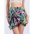 thumbnail image 4 of DARING DIVA Women's Tie Side Knot Tassel Slit Beach Mini Skirt XL Black, 4 of 5
