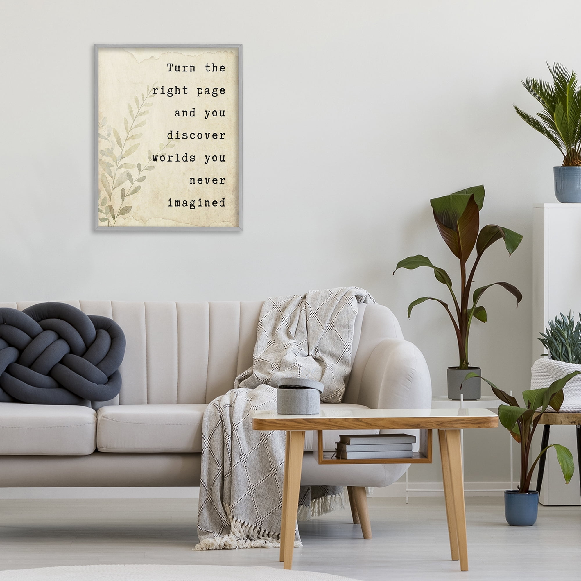 Stupell Industries Literary Wonders Quote Gray Framed Giclee Art, design by Julia Frost