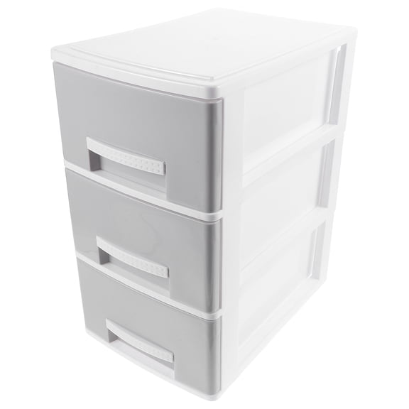 VERDANVERSE Three-Layer Plastic Storage Drawer Grey for Desk Organizer with Large Capacity