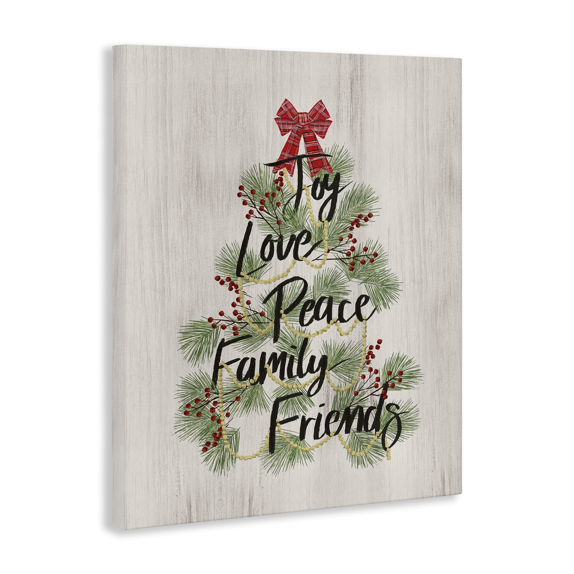 Stupell Industries Family Friends Christmas Tree Holiday Painting Gallery Wrapped Canvas Art Prints Wall Art, 36 x 48