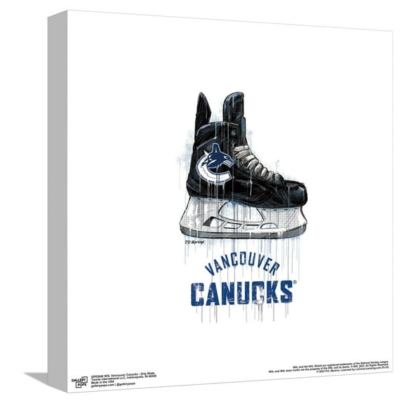 Gallery Pops NHL Vancouver Canucks - Drip Skate Canvas Wall Art, Unframed Version, 12" x 12"