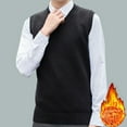 thumbnail image 2 of Jersey grueso con forro polar de estilo coreano informal de invierno para hombre, suéter con cuello en V, chaleco, chaleco para hombre, 2 of 5