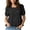 Black, variant on Mint Bubble Short Sleeve Round Hem Oversized Airy Casual Babydoll Tee Black XL