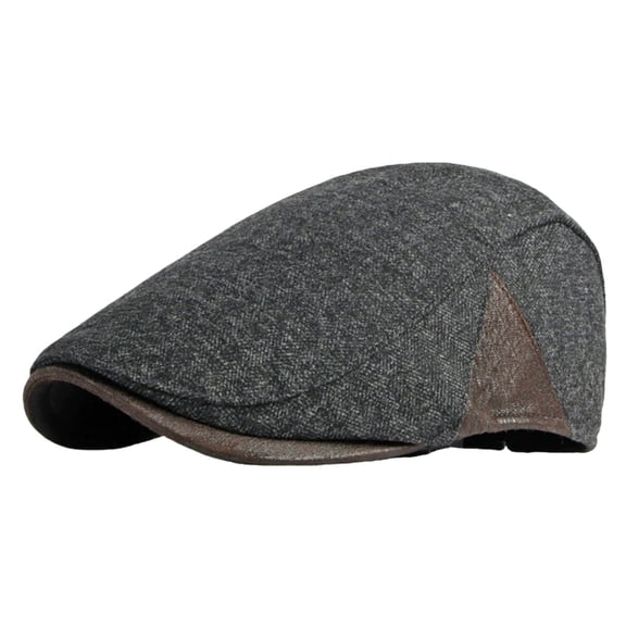 Hats for Men Unisex Casual Flat Cap with Contrast Side Panel And Short Brim Hat for Women