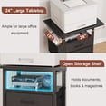 thumbnail image 4 of HIGDBFE File Cabinets with 2 Drawer, Rolling Fabric Filing Cabinet with 24'' Large Tabletop, Printer Stand for Home Office, Fits A4/Letter Size, Rustic Black, 4 of 11