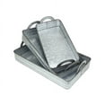 thumbnail image 4 of Cheungs Cheung's Set of 3 Handmade Gray Galvanized Metal Tray with Side Handles, 4 of 4