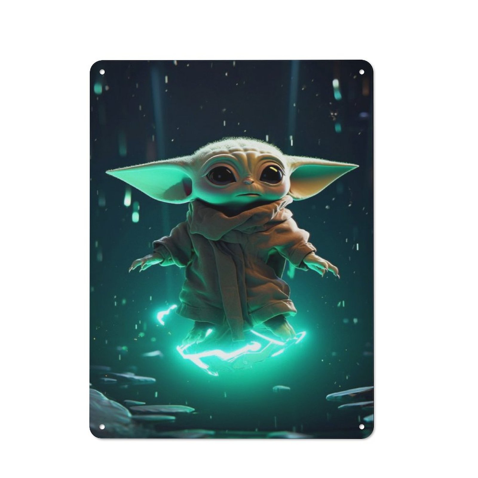 Baby Yoda Tin Hanging Picture Iron Wall Painting Home Wall Background Bedrooms Art Decorative Wall Hanging 40x30cm