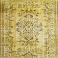 thumbnail image 1 of Ahgly Company Machine Washable Indoor Square Traditional Chrome Gold Yellow Area Rugs, 5' Square, 1 of 7
