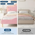 thumbnail image 5 of Twin/Full/Queen Size Velvet Princess LED Bed Frame - Adjustable Headboard & Footboard, Wooden Slats Support, No Box Spring Needed, 5 of 8