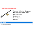 thumbnail image 2 of Front Inner Tie Rod End - Compatible with 2015 - 2019 Subaru Legacy 2016 2017 2018, 2 of 2