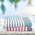thumbnail image 1 of Casa Platino Toallas de Playa Hammam, Paquete de 2, Toallas de Algodón Ligeras y de Gran Tamaño de Secado Rápido para Viajes, Piscina y Aventuras de Verano - Old Glory Verde Azulado, 1 of 4