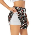 thumbnail image 3 of Lsque Houndstooth Green Red Printed Women's Running Shorts with Liner Pockets,Elastic Quick Dry Workout Athletic Gym Yoga Shorts,Womens High Waist Shorts-Medium, 3 of 9