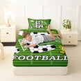 thumbnail image 4 of Erosebridal Green Football Court Twin Sheet Sets,Letter E Print Boys Ball Games Bedding For Kids 3pcs, 4 of 6