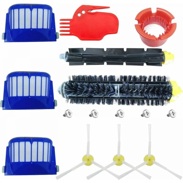 Accesorios para iRobot Roomba Serie 600 Kit de mantenimiento con cepillos y filtros para 600 605 610 615 616 620 621 625 630 631 632 650 651 660 670 671 680 691 696 - Kit de 15 piezas