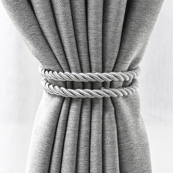 HONMEET 6-Pack Grey Oxford Rope Curtain Tiebacks Decorative Ties for Bedroom Living Room Window Drapes