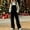 💖 Black, variant on Womens Hiking Pants Solid Color Velvet Bib Overalls Wide‑leg Jumpsuit, Button Fastening Relaxed Cut, Cozy Warm Material for Winter Casual Everyday Wear