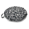 thumbnail image 1 of Vintage Round Floor Cushion with Handle, Layout of Burgeoning Flower Leaves Strokes and Swirls, Decorative Pillow for Living Room & Dorms, 18" Round, Pale Eggshell Dark Grey, by Ambesonne, 1 of 4