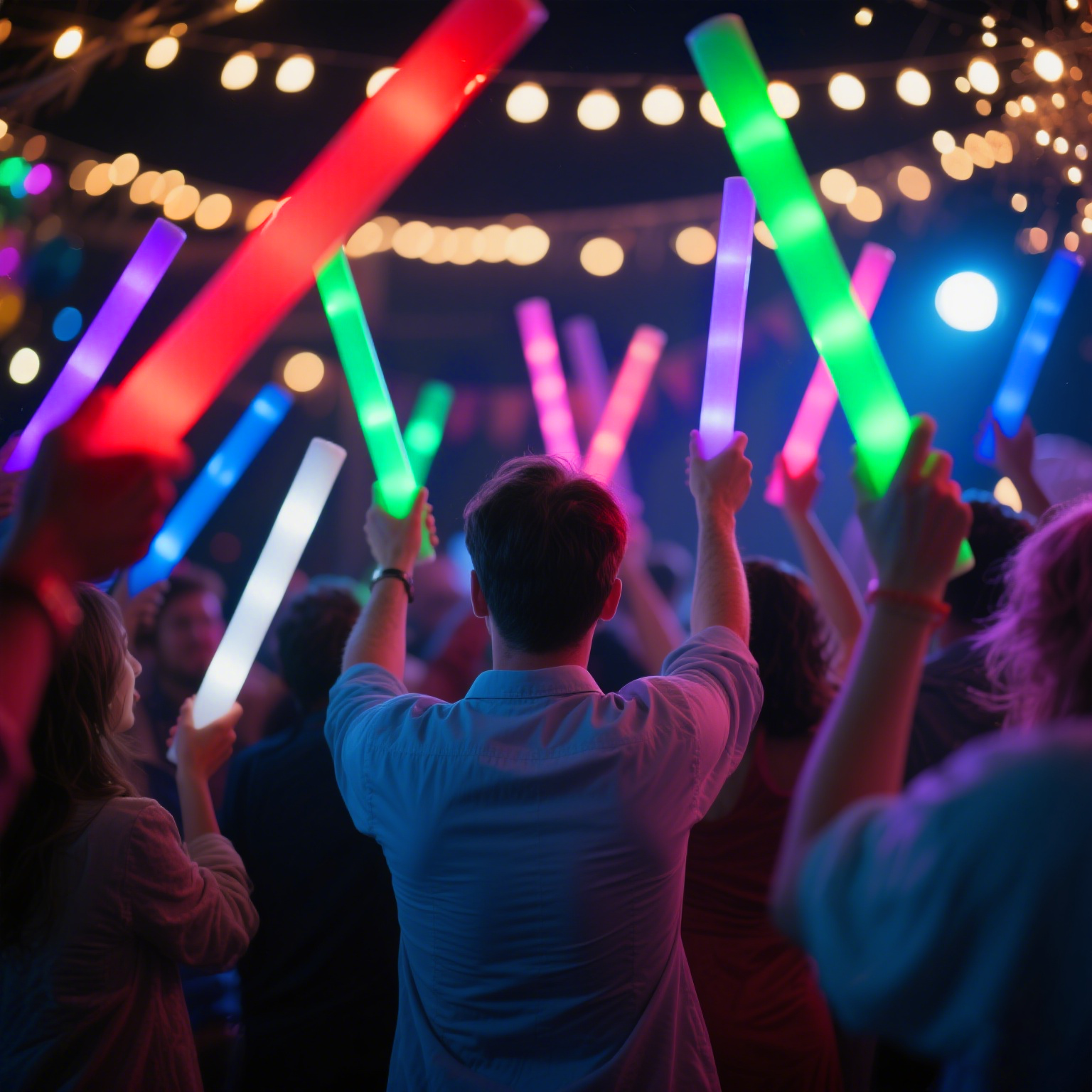 Micrency 36 Mixed Color Foam Light Sticks - Glow in the Dark - Very Suitable for Party Revelry, Wedding, Birthday, Music Festival, Holiday Decoration Halloween and Christmas