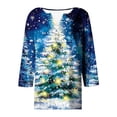 thumbnail image 5 of Fashion Fall Saving LiMoi Women's Festive V Neck Tees with Christmas Tree Design Three Quarter Sleeve Top for Holiday Gatherings Tshirts My Items, 5 of 5