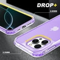 thumbnail image 3 of for iPhone 13 Clear Case, Transparent Hybrid Phone Case [Rugged PC Back & Silicone/TPU Bumper & Hard PC Front Frame] Non-Yellowing Slim 3-in-1 Protective Cover for iPhone 13, Purple, 3 of 7