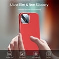 thumbnail image 3 of Silicone Case Designed for Apple iPhone 13 Liquid Silicone Case, 5 in 1 Bundle Phone Case with 2 Clear Tempered Glass and 2 Camera Lens Shockproof Case for Apple iPhone 13,Red, 3 of 7