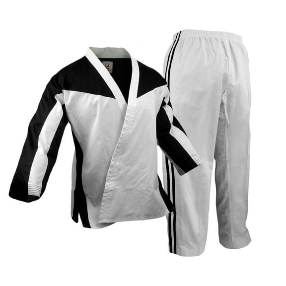 Karate Demo Gi Team Uniform Freestyle Competition Martial Arts Suits White with Black Trim (5)
