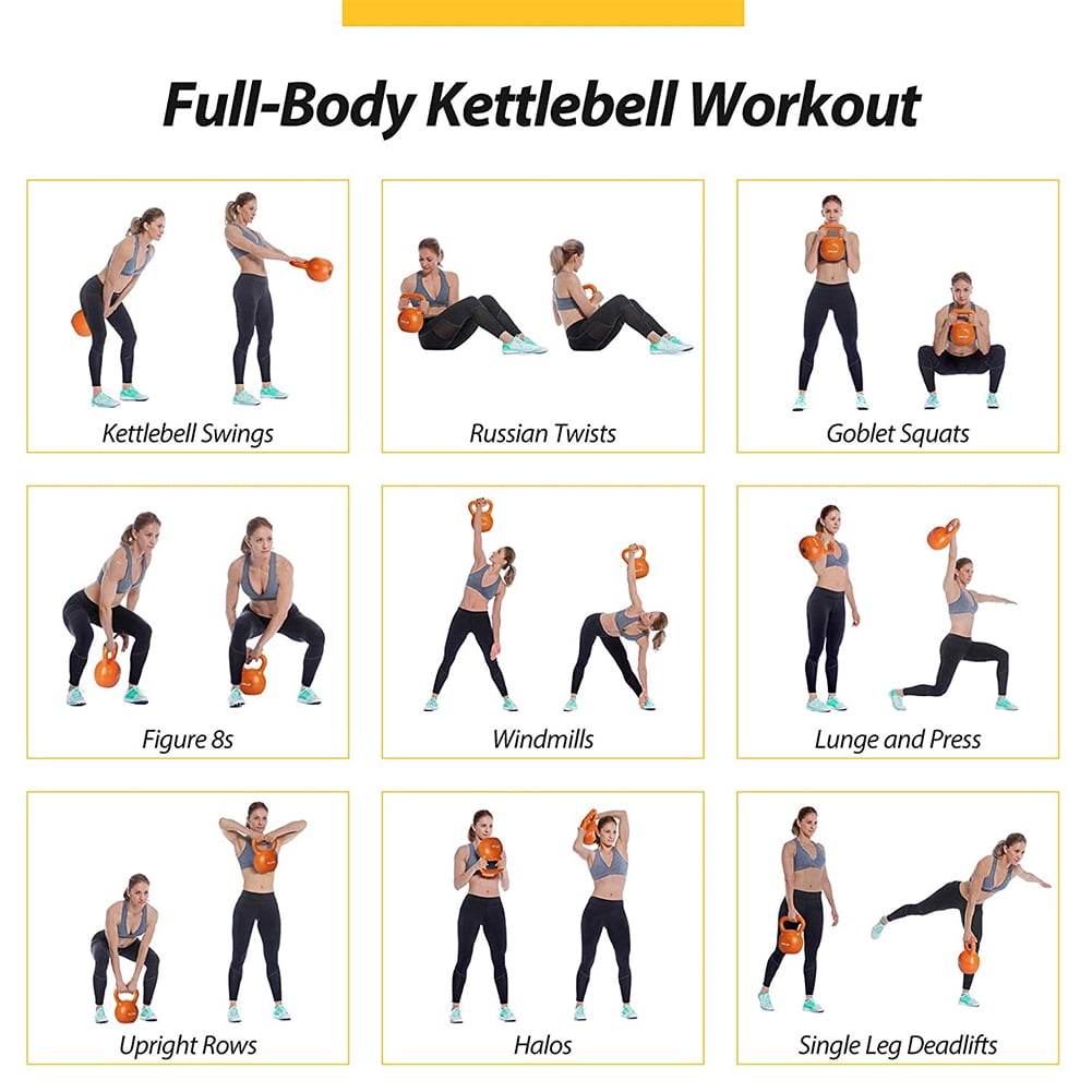ZHICHUN 20lbs Vinyl Coated Kettlebell, Grey/Purple/Green/Orange Strength Training Kettle Bell with Comfort Wide Grip, Home Gym Weight Lifting Workout Equipment for Beginners Adults Seniors