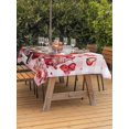thumbnail image 2 of Outdoor Tablecloth with Umbrella Hole and Zipper, Pink Valentine's Day Rectangle Table Cloth 60x120 Inch Waterproof Tablecloth, Love Heart Gnomes Truck Roses Plaid Picnic Table Cover for Patio, 2 of 7