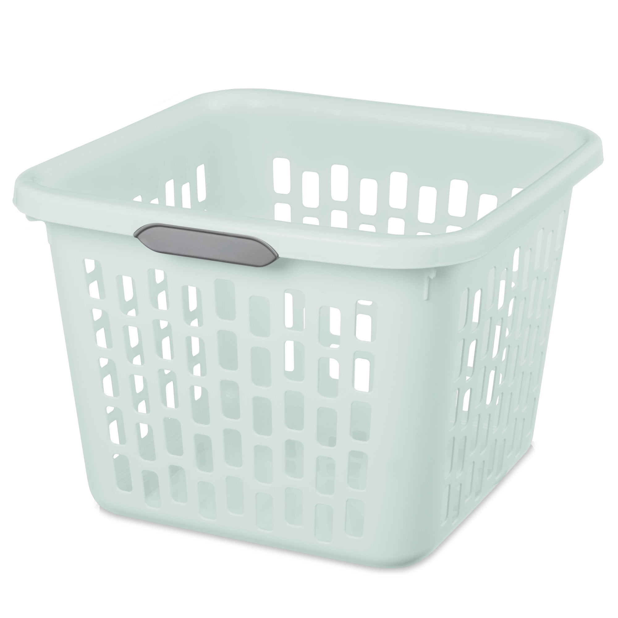 Sterilite Square Laundry Basket, 1.5 Bushel Plastic Hamper with Handles, Mint, 6 Pack