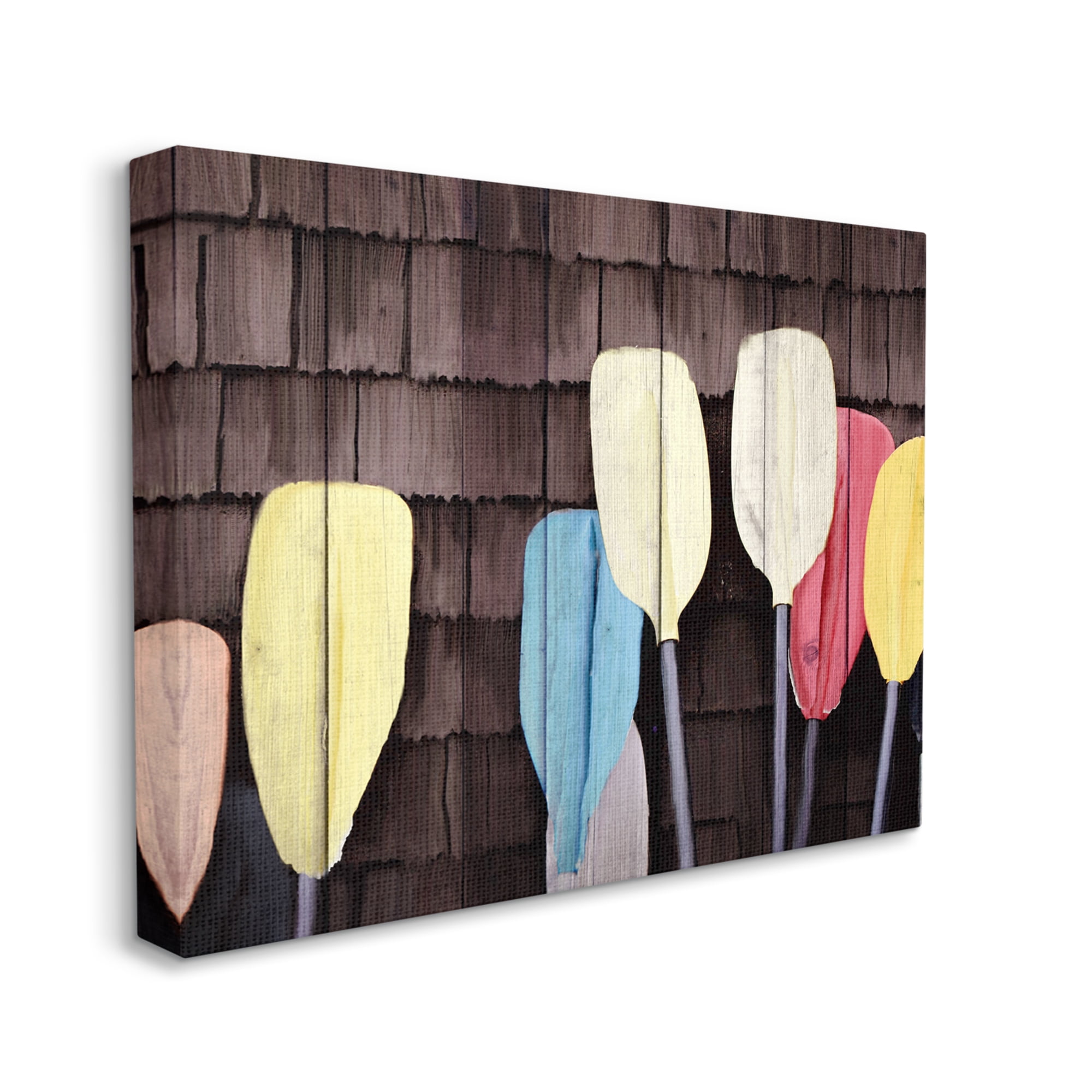 Stupell Industries Rustic Boat Oars Transportation Painting Gallery Wrapped Canvas Art Print Wall Art, 20 x 16