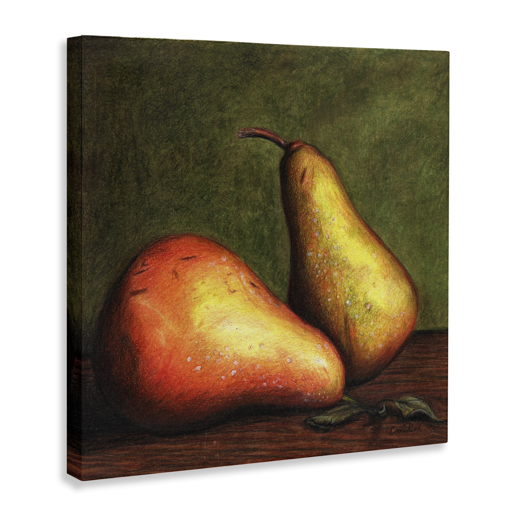 Stupell Industries Pears Still Life Food & Beverage Painting Wrapped Canvas Art Print Wall Art, 30 x 30