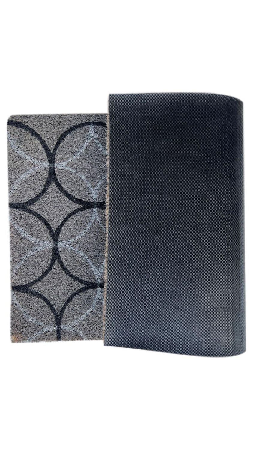 Home Décor Inc. Circles Coir Doormat – 18" x 30", Durable & Natural Entryway Mat