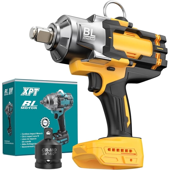 LAKIX 3/4" Cordless Impact Wrench Compatible with Dewalt 20V Battery – 1475 ft-lbs High Torque, Brushless, 3-Mode, with 1/2" Socket Adapter (Tool Only)