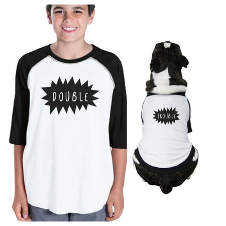 

Double Trouble Youth Pet Matching Baseball Shirts Funny Baby Gifts