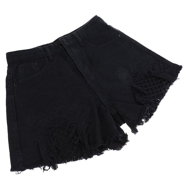 Mujeres Pantalones de Cortos Rasgados de Mezclilla Alto de Estilo de Baoblaze Pantalones cortos de mezclilla