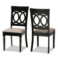 thumbnail image 6 of Baxton Studio Lucie Modern and Contemporary Sand Fabric Upholstered and Espresso Brown Finished Wood 2-Piece Dining Chair Set Set, 6 of 8