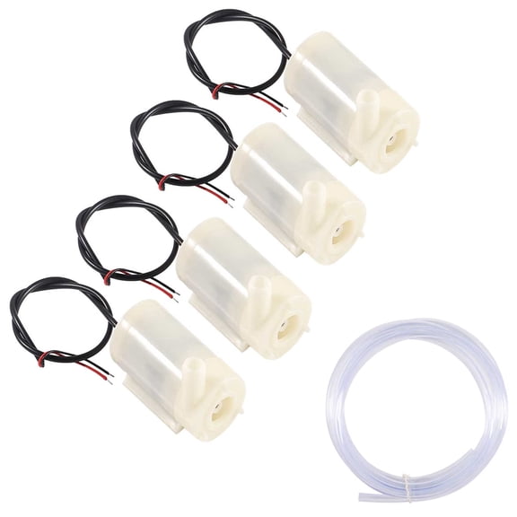 4PCS DC 3V 5V Micro Submersible Mini Water Pump for Aquarium Fish Tank Pond Fountain Garden with 2M Water Pipe