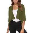 thumbnail image 3 of TGPMGRZ Womens Shrug Chiffon Cardigans Open Front Short Sleeve Bolero for Evening Dressy 2026 Army Green Size XXXL, 3 of 6
