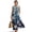 Blue Ethnic Wave Tie Dye, variant on Aztec Crane Cherry Blossom Print Women's Summer Maxi Dress Cotton Linen Casual Sleeveless Crewneck Loose T-Shirt Dress with Pockets, Long Beach Sundress Travel Vacation Outfits, 4XL