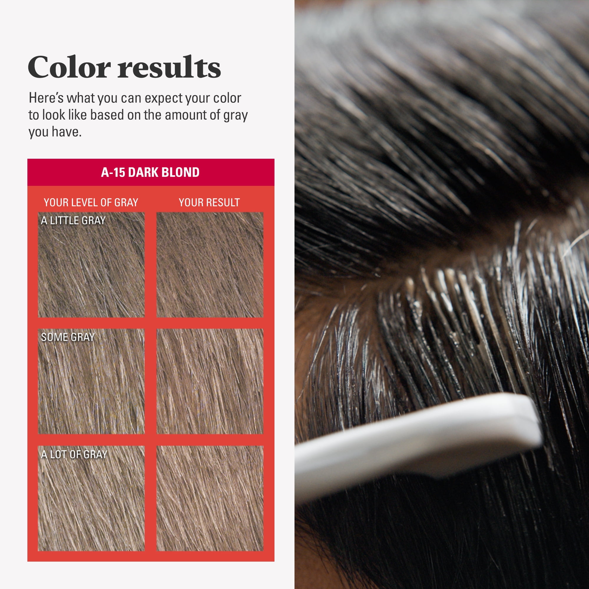 Just For Men Easy Comb-In Gray Hair Coloring, A-15 Dark Blond, Pack of 3