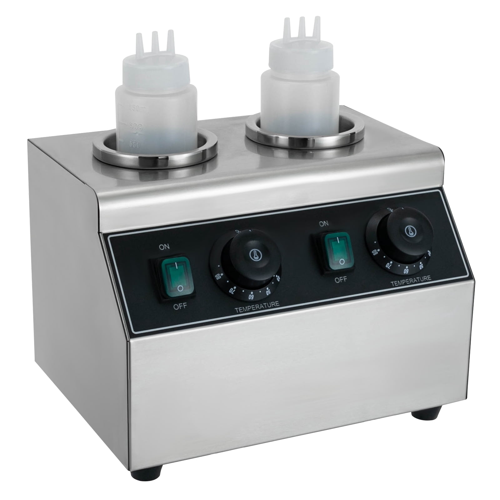 Vintoro 400W 110V Electric Sauce Bottle Warmer, 0.72Qt Hot Chocolate Warmer, Dual-Tank, Free Standing