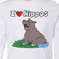 thumbnail image 4 of Inktastic I Love Hippos Long Sleeve Youth T-Shirt, 4 of 5