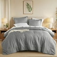 thumbnail image 3 of Regency Heights Full/Queen Comforter Sets, Reversible 3 Piece Extra Soft Bedding Set, Chambray Print Grey Comforter Bed Set with Pillow Shams, 3 of 11