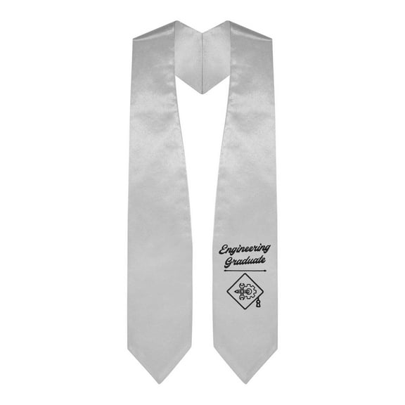 Endea Graduation Silver Engineering Graduate Stole/Sash with Classic Tips