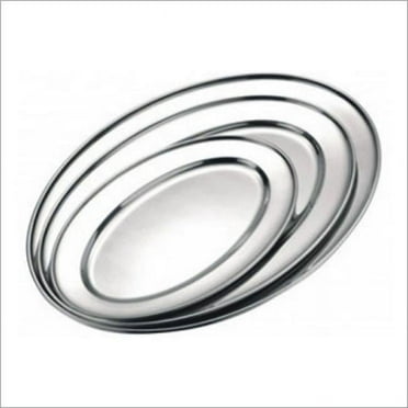 24 in. Stainless Steel Oval Tray