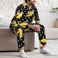 thumbnail image 6 of Bingfone Men's Pajama Set 2 Piece Loungewear PJs, Long Sleeve with Pajama Pants-Banana, 6 of 7
