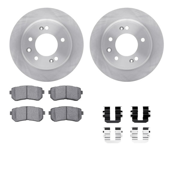 Dynamic Friction Company Rear Brake Rotors with 5000 Advanced Brake Pads includes Hardware 6512-03288