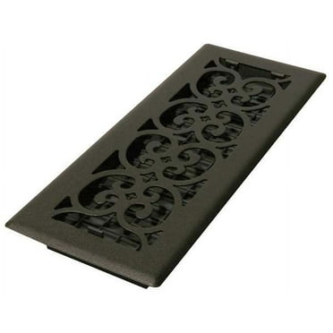 1 PK DecorGrates Floor Register, 5.5 X 13.5, Textured Black, Cast Iron