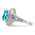 thumbnail image 4 of Primal Silver Sterling Silver Rhodium-plated Blue Topaz and Diamond Ring, 4 of 5