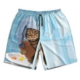 thumbnail image 3 of Uemuo Funny Cat Taking a Bath Pattern Men's Swim Trunks Hawaiian Beach Bathing Suit Swimsuits Beach Quick-Dry Shorts with Pockets-3X-Large, 3 of 9